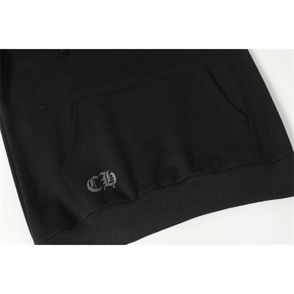 クロムハーツ コピー Chrome Hearts パーカー 人気 ホワイト × ブラック 袖ロゴ クルーネック 上質素材 2025秋冬定番