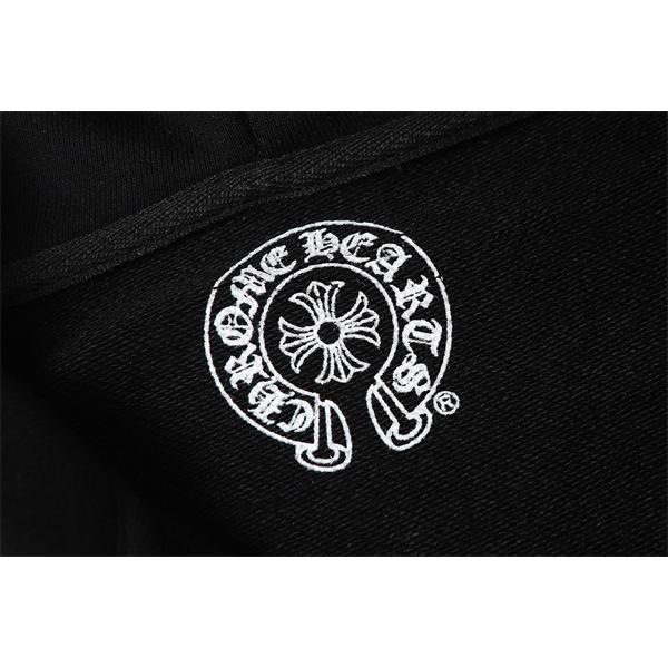 話題 ブラック × オレンジ 刺繍ロゴ 存在感抜群 2025秋冬トレンド クロムハーツ スーパーコピー Chrome Hearts パーカー