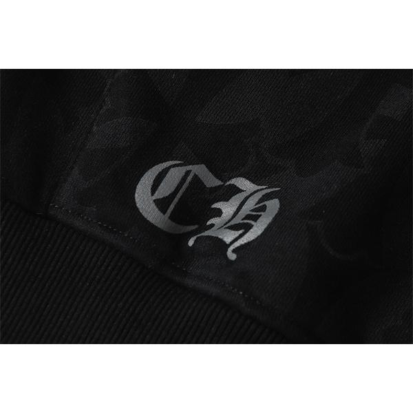  クロムハーツ コピー Chrome Hearts パーカー 売れ筋 ブラック 総柄 × フラワーモチーフ 存在感デザイン 2025秋冬コーデ
