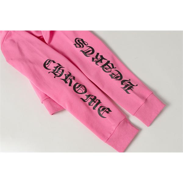 当店イチオシ ピンク チェッカークロス 背面アートロゴ 冬仕様 2025秋冬対応 クロムハーツ 偽物 Chrome Hearts パーカー