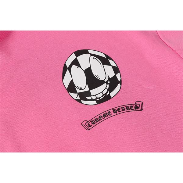 当店イチオシ ピンク チェッカークロス 背面アートロゴ 冬仕様 2025秋冬対応 クロムハーツ 偽物 Chrome Hearts パーカー