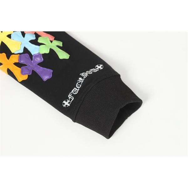 レア ホワイト × マルチカラーロゴ カラフル刺繍 着心地最高 2025秋冬定番 クロムハーツ コピー Chrome Hearts パーカー