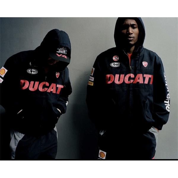 Supreme×DUCATI 激安 SS24 レーシングフーディージャケット 男女兼用 ダブルポケット ジップアップ 外套