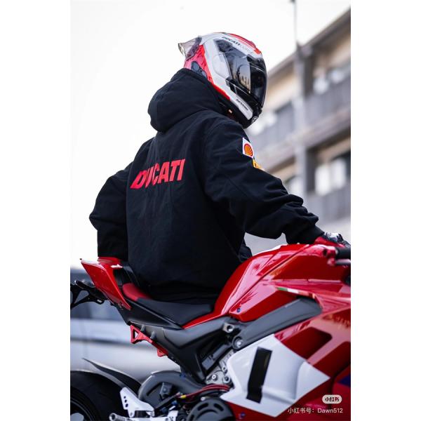 Supreme×DUCATI 激安 SS24 レーシングフーディージャケット 男女兼用 ダブルポケット ジップアップ 外套