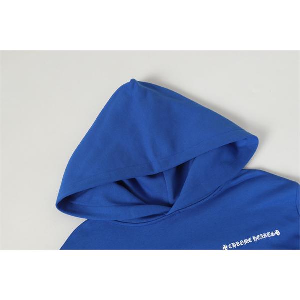 クロムハーツ コピー Chrome Hearts パーカーおすすめ ブルー 袖フレイム × バックキャラ 快適仕様 2025秋冬対応