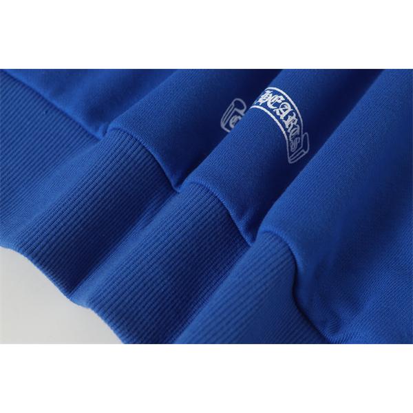 クロムハーツ コピー Chrome Hearts パーカーおすすめ ブルー 袖フレイム × バックキャラ 快適仕様 2025秋冬対応