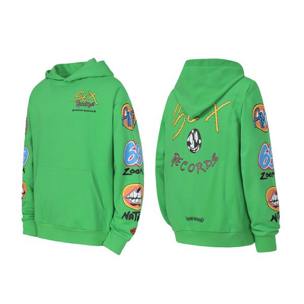 注目度抜群 グリーン ロゴ モード系デザイン 冷え対策 2025秋冬コーデ クロムハーツ スーパーコピー Chrome Hearts パーカー