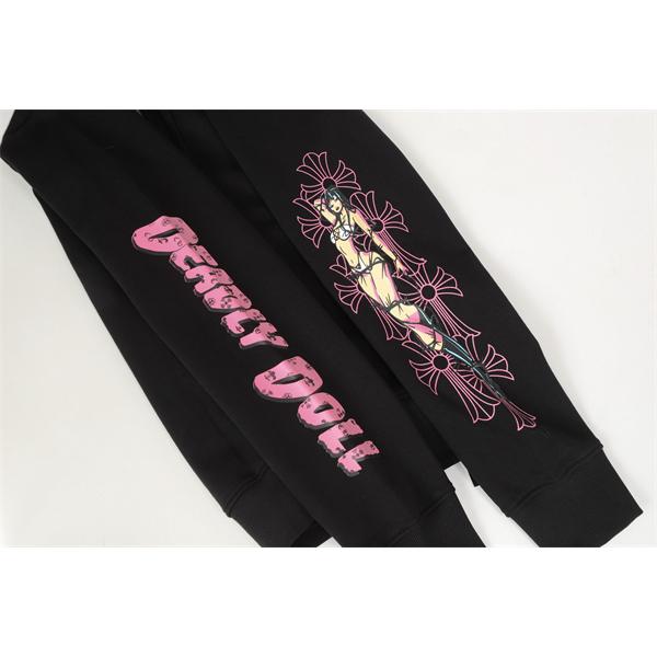 期間限定 ブラック ピンククロス × バックフィギュア 2025秋冬対応 クロムハーツ コピー Chrome Hearts パーカー