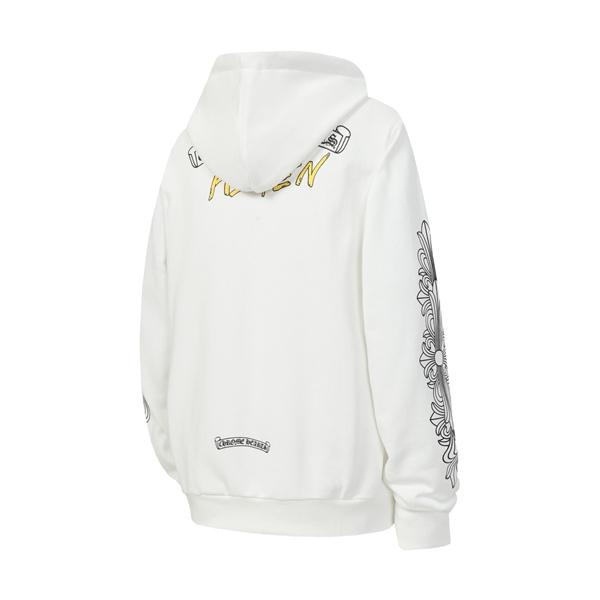  クロムハーツ コピー Chrome Hearts パーカー 本格仕様 ホワイト プレミアム品質 プリント 大人モード 2025秋冬準備