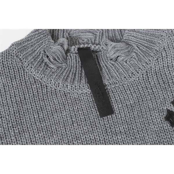 希少モデル グレー ダメージニット トレンド  2025秋冬必須 クロムハーツ スーパーコピー Chrome Hearts ニット