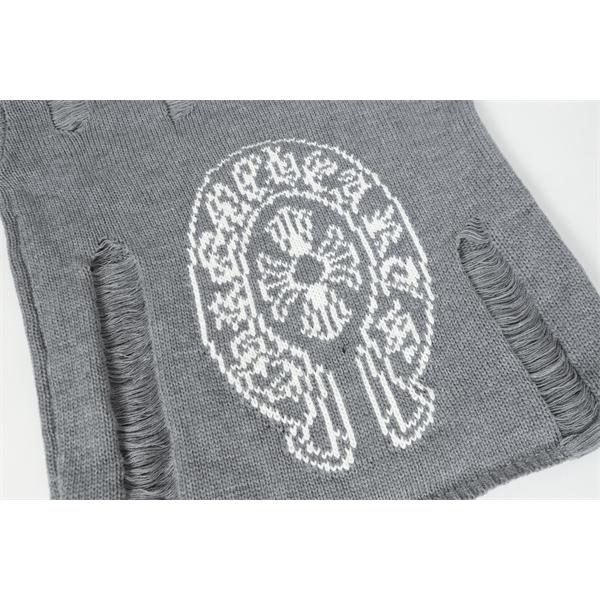 希少モデル グレー ダメージニット トレンド  2025秋冬必須 クロムハーツ スーパーコピー Chrome Hearts ニット