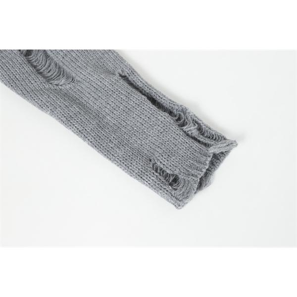 希少モデル グレー ダメージニット トレンド  2025秋冬必須 クロムハーツ スーパーコピー Chrome Hearts ニット