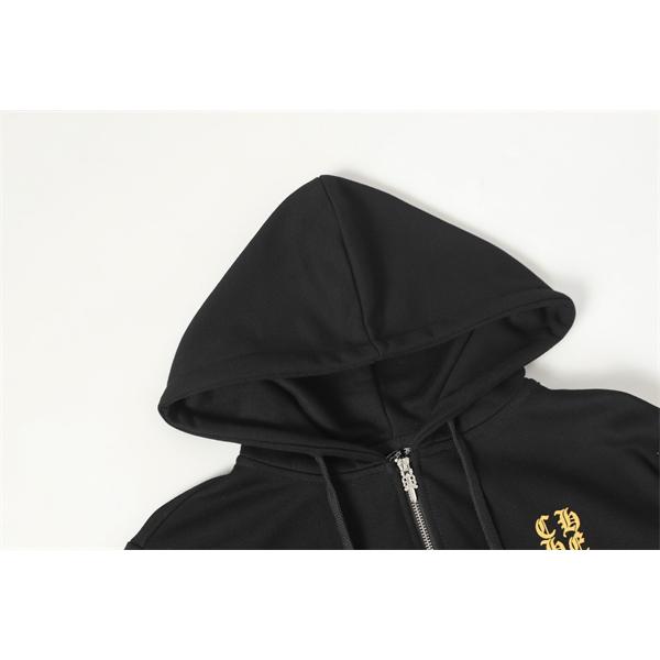 クロムハーツ コピー Chrome Hearts パーカー 数量限定！ ブラック ゴールド 重厚スタイル モード系 2025秋冬対応