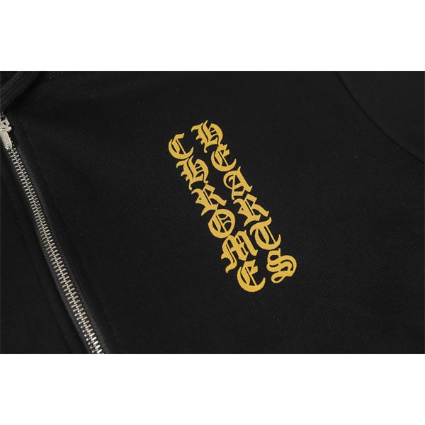 クロムハーツ コピー Chrome Hearts パーカー 数量限定！ ブラック ゴールド 重厚スタイル モード系 2025秋冬対応