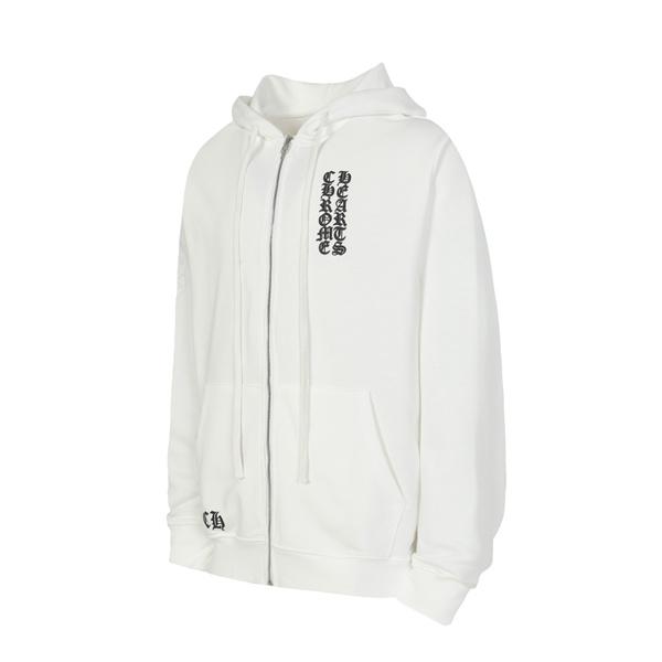 注目の新作 ホワイト シンプルジップ 上品モード 2025秋冬コーデ クロムハーツ コピー Chrome Hearts パーカー
