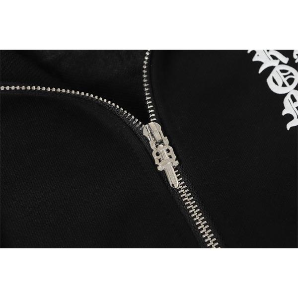 注目の新作 ホワイト シンプルジップ 上品モード 2025秋冬コーデ クロムハーツ コピー Chrome Hearts パーカー