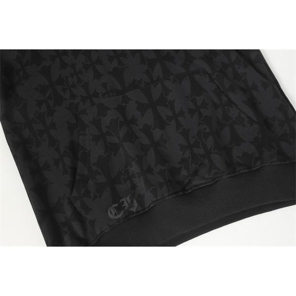 クロムハーツ コピー Chrome Hearts パーカー プレミアム品質 ブラック フラワーモチーフ袖 上質素材 2025秋冬準備