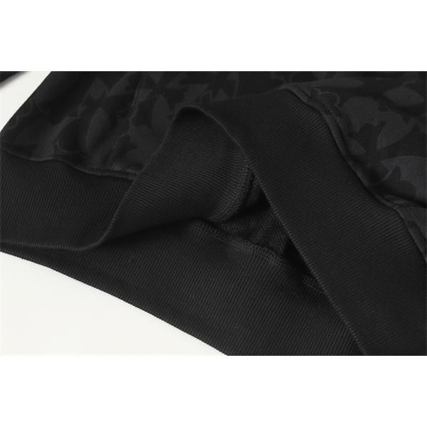 クロムハーツ コピー Chrome Hearts パーカー プレミアム品質 ブラック フラワーモチーフ袖 上質素材 2025秋冬準備