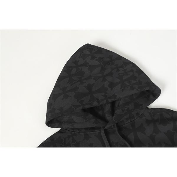 クロムハーツ コピー Chrome Hearts パーカー プレミアム品質 ブラック フラワーモチーフ袖 上質素材 2025秋冬準備