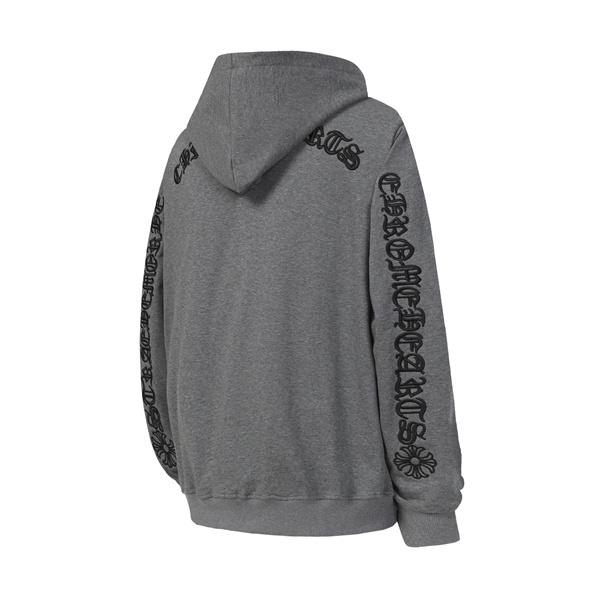 快適さ重視 グレー × ブラック シンプル 2025秋冬対応 クロムハーツ コピー Chrome Hearts ジップパーカー