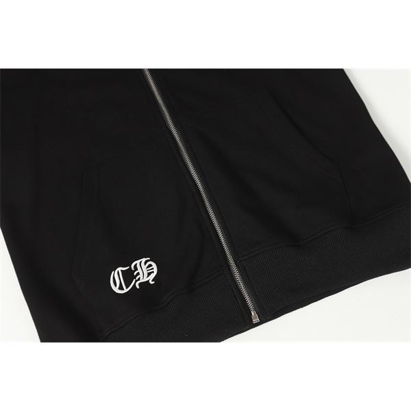 快適さ重視 グレー × ブラック シンプル 2025秋冬対応 クロムハーツ コピー Chrome Hearts ジップパーカー