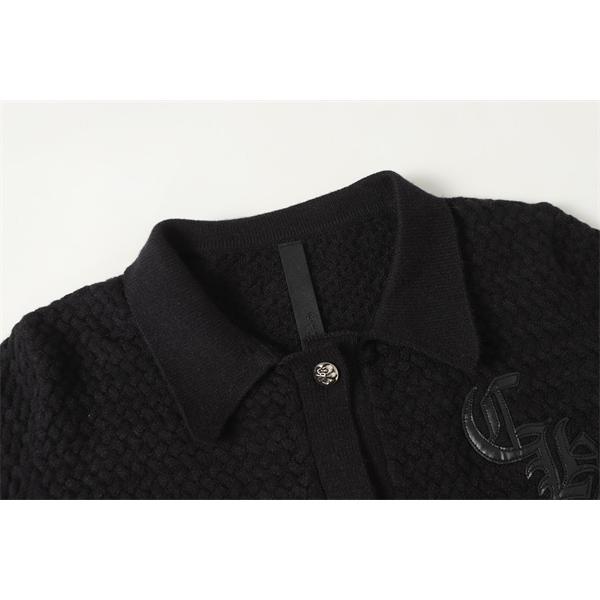 上質感たっぷり グレー × ブラック 刺繍 着心地抜群 クロムハーツ コピー Chrome Hearts カーディガン