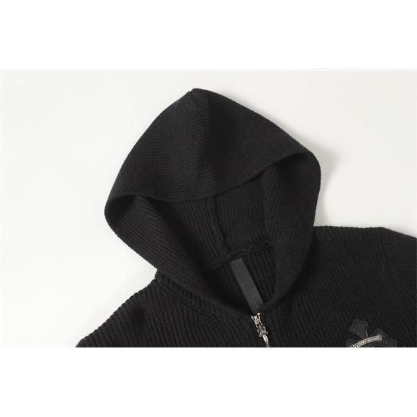 注目 しっとり高級感 ブラック シックな 2025秋冬コーデ クロムハーツ スーパーコピー Chrome Hearts パーカー