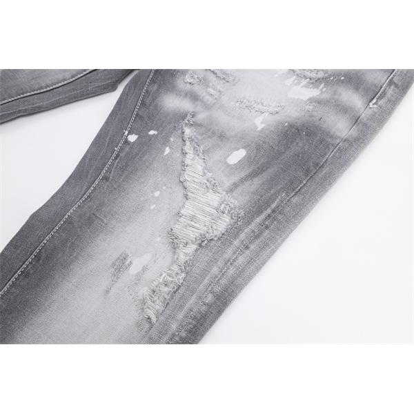 Dsquared2 激安 グレー ダメージデニム メンズ ヴィンテージ加工 ストレッチ スキニーフィット ジーンズ