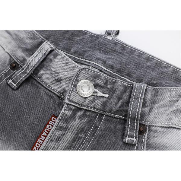 Dsquared2 激安 グレー ダメージデニム メンズ ヴィンテージ加工 ストレッチ スキニーフィット ジーンズ