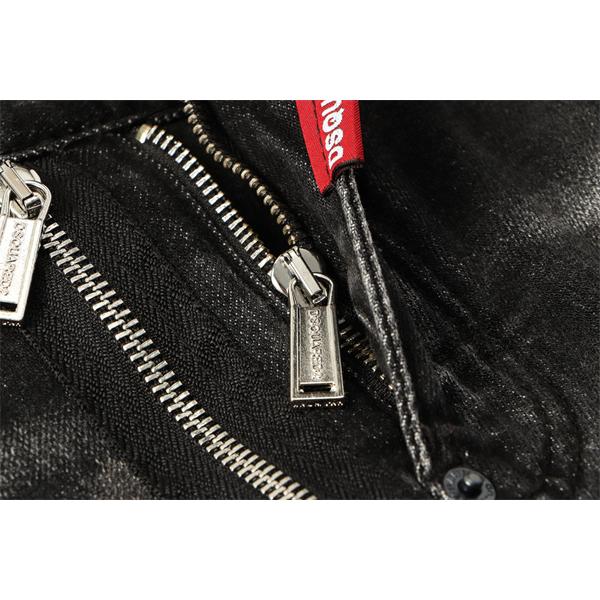 Dsquared2 激安 ブラック ダメージデニム メンズ ペンキ加工 ヴィンテージ スキニーフィット ジーンズ