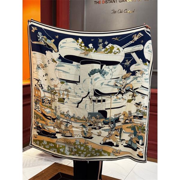 HERMESロングマフラー コピー2025秋冬季優れた品質 140*140エルメス_ブランド コピー 激安(日本最大級)