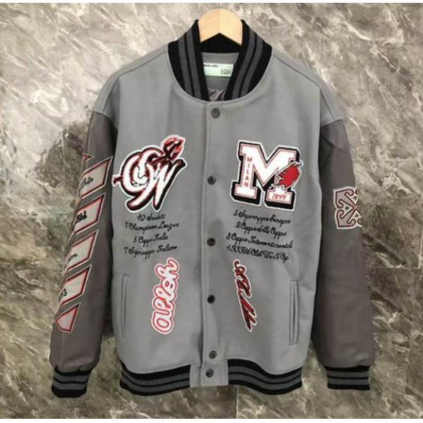 HOT人気セール Off-White オフホワイトジャケットコピーメンズスタジャン冬服アウター防寒着