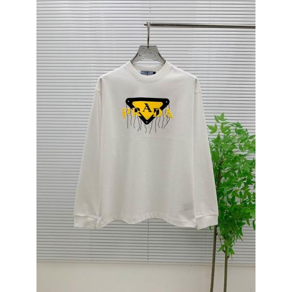 2025春夏  PRADA 綺麗に決まるフォルム！ メンズファッションプラダ長袖Tシャツ__スーパーコピーブランド激安通販 専門店