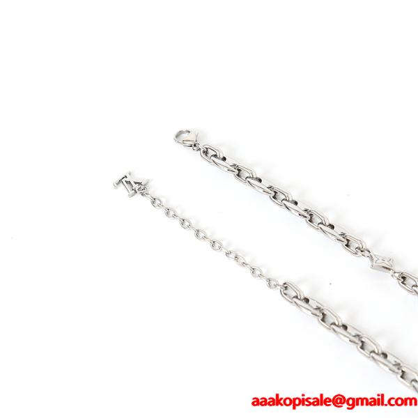☆LOUIS VUITTON x Nigo☆  M03189☆ルイヴィトンネックレスコピー LV SAILOR MEDIUM CHAIN サイズ50-58cm