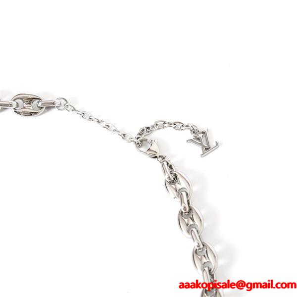 ☆LOUIS VUITTON x Nigo☆  M03189☆ルイヴィトンネックレスコピー LV SAILOR MEDIUM CHAIN サイズ50-58cm