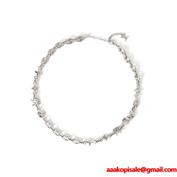 ☆LOUIS VUITTON x Nigo☆  M03189☆ルイヴィトンネックレスコピー LV SAILOR MEDIUM CHAIN サイズ50-58cm