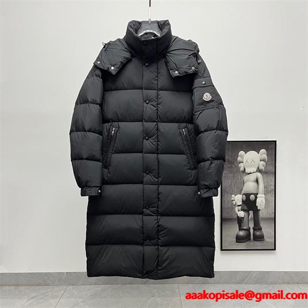 話題 ブラック × ロング仕様 極暖シルエット 2025冬季注目 モンクレール コピー Moncler ダウンコート