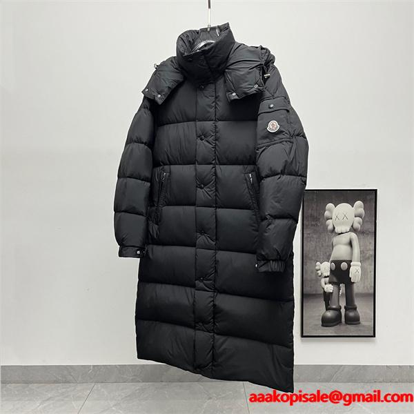 話題 ブラック × ロング仕様 極暖シルエット 2025冬季注目 モンクレール コピー Moncler ダウンコート