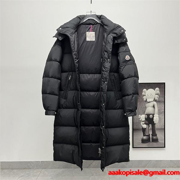 話題 ブラック × ロング仕様 極暖シルエット 2025冬季注目 モンクレール コピー Moncler ダウンコート