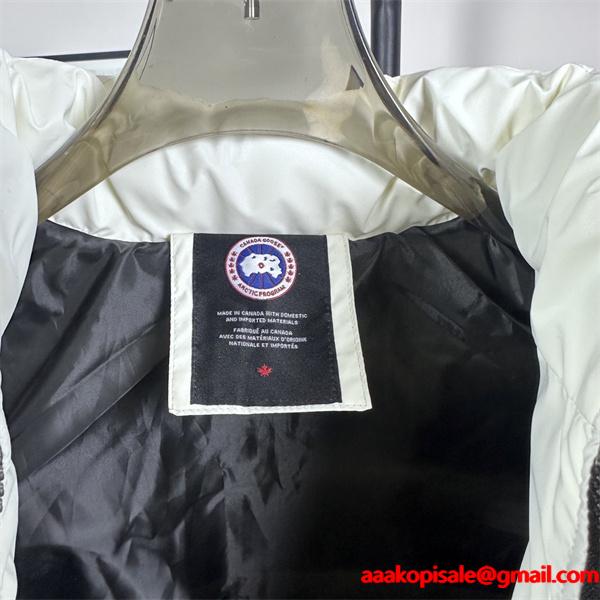 注目 ホワイト×ブラック プレミアム 2025秋冬必須 カナダグース コピー Canada Goose ダウンジャケット