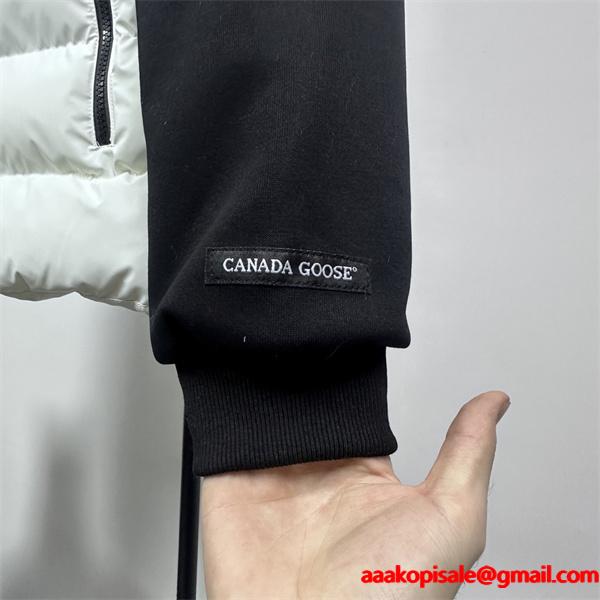 注目 ホワイト×ブラック プレミアム 2025秋冬必須 カナダグース コピー Canada Goose ダウンジャケット