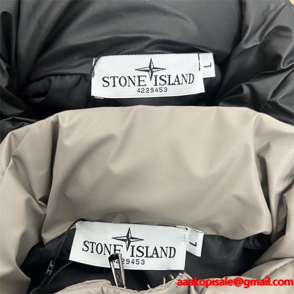 STONE ISLAND ストーンアイランド コピー 話題沸騰 2025秋冬 トレンド  ダウンベスト ブラック