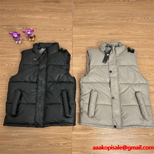 STONE ISLAND ストーンアイランド コピー 話題沸騰 2025秋冬 トレンド  ダウンベスト ブラック