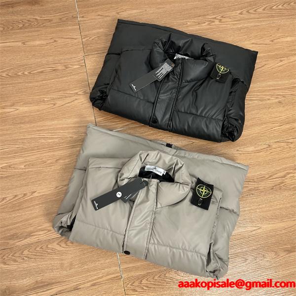 STONE ISLAND ストーンアイランド コピー 話題沸騰 2025秋冬 トレンド  ダウンベスト ブラック