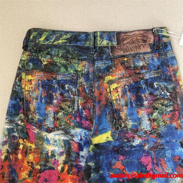 Acne Studios 激安 3Dデジタルペイント デニム ワイドストレート ユニセックス ジーンズ 芸術系 カラフル 洗い加工