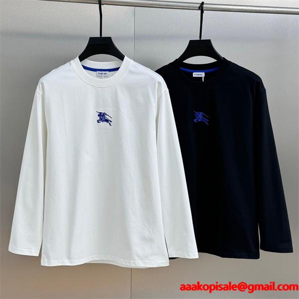 注目必至 2025新登場 シンプル刺繍 エレガント 長袖Tシャツ バーバリー コピー BURBERRY