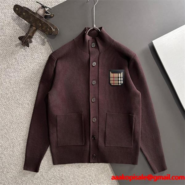 バーバリー コピー BURBERRY プレミアム感満載 2025新登場 ホワイト 秋冬 上質ニットカーディガン
