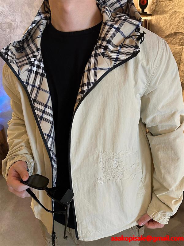バーバリー コピー BURBERRY 期間限定 2025秋冬注目 カーキ 防風フードジャケット