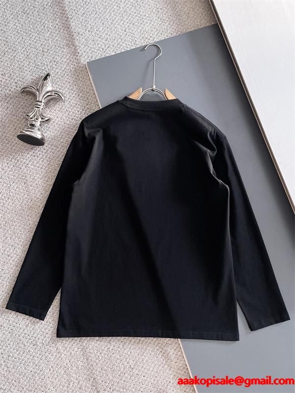話題沸騰 2025秋冬 ブラック 長袖Tシャツ バーバリー コピー BURBERRY