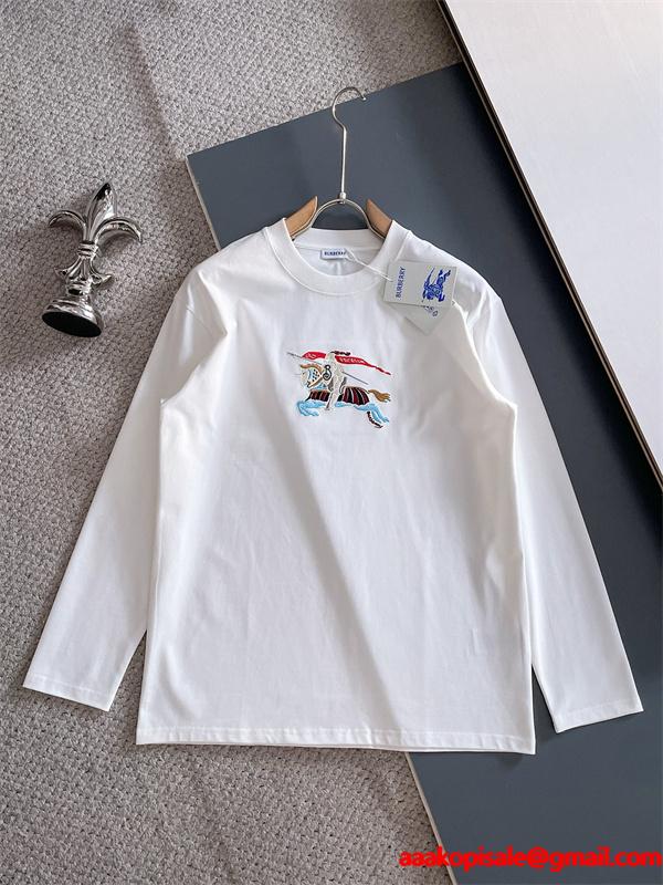 話題沸騰 2025秋冬 ブラック 長袖Tシャツ バーバリー コピー BURBERRY